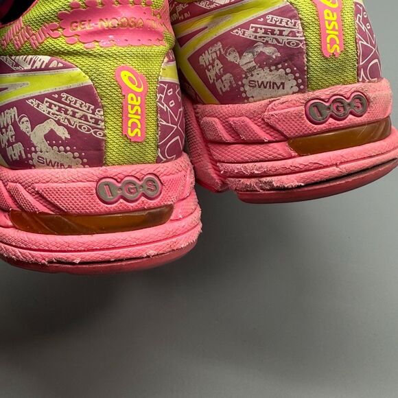 Asics Gel Noosa Tri 9 Women's 8 Pink Yellow Athletic Running Sneakers Low Shoes - Picture 7 of 13